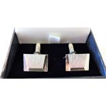 Vintage Sterling Silver Gents Cufflinks with a Gift Box