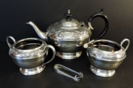 Antique Silver Plate 3 piece Tea Set