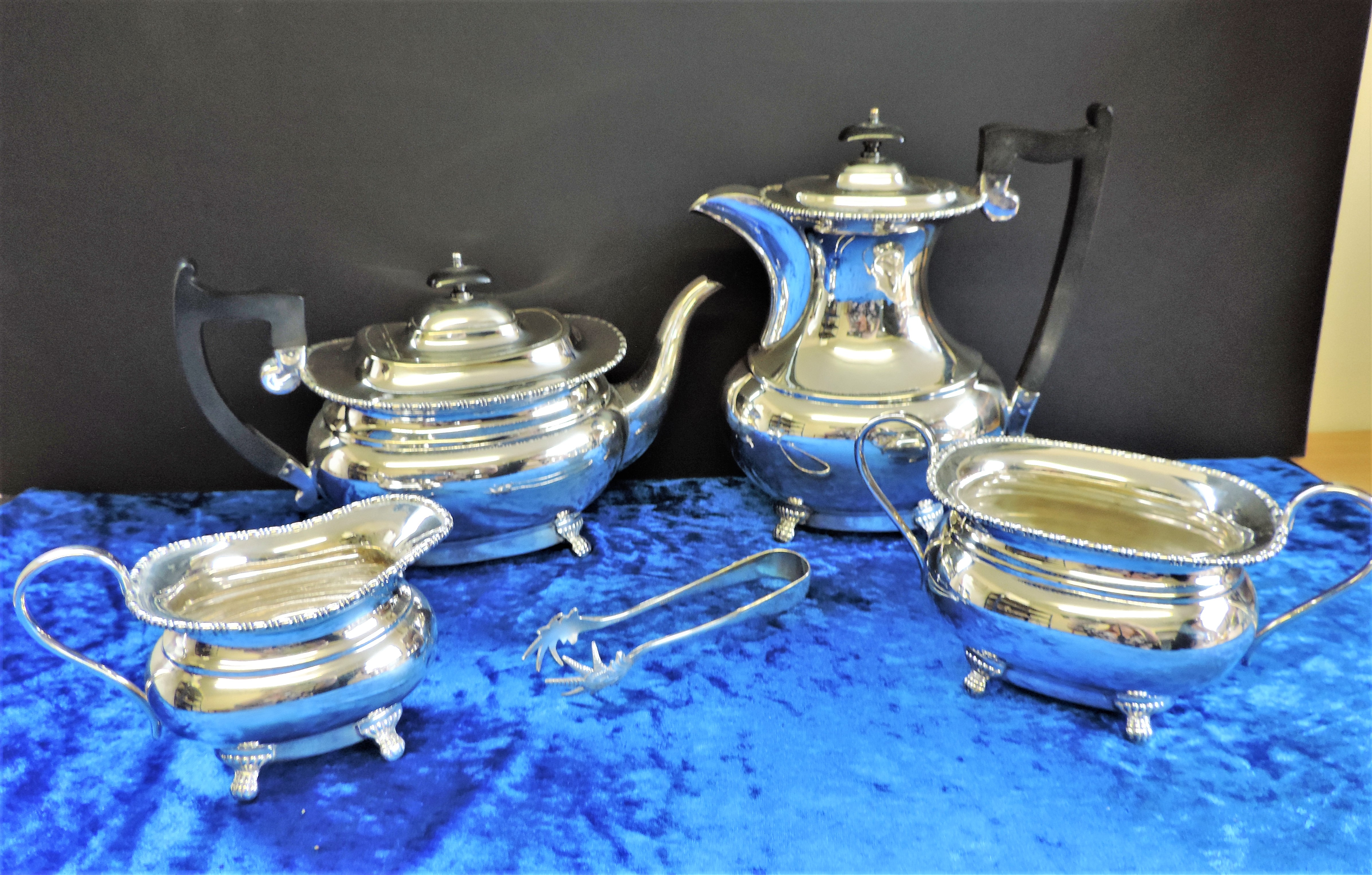 Antique Art Nouveau Silver Plated 5 Piece Tea & Coffee Set - Image 2 of 9