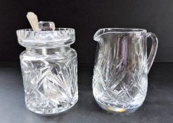 Royal Brierley Crystal Creamer and Preserve Pot