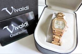 Ladies Vivaldi Gold Plated Gemstone Chronograph Watch New Boxed