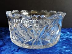 Vintage Etched and Cut Crystal Bowl