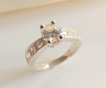 Sterling Silver CZ Ring New with Gift Pouch