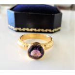 Gold on Sterling Silver 1.8 ct Amethyst Ring New with Gift Box