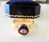 Gold on Sterling Silver 1.8 ct Amethyst Ring New with Gift Box