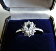 Sterling Silver 1.55ct White Sapphire Ring