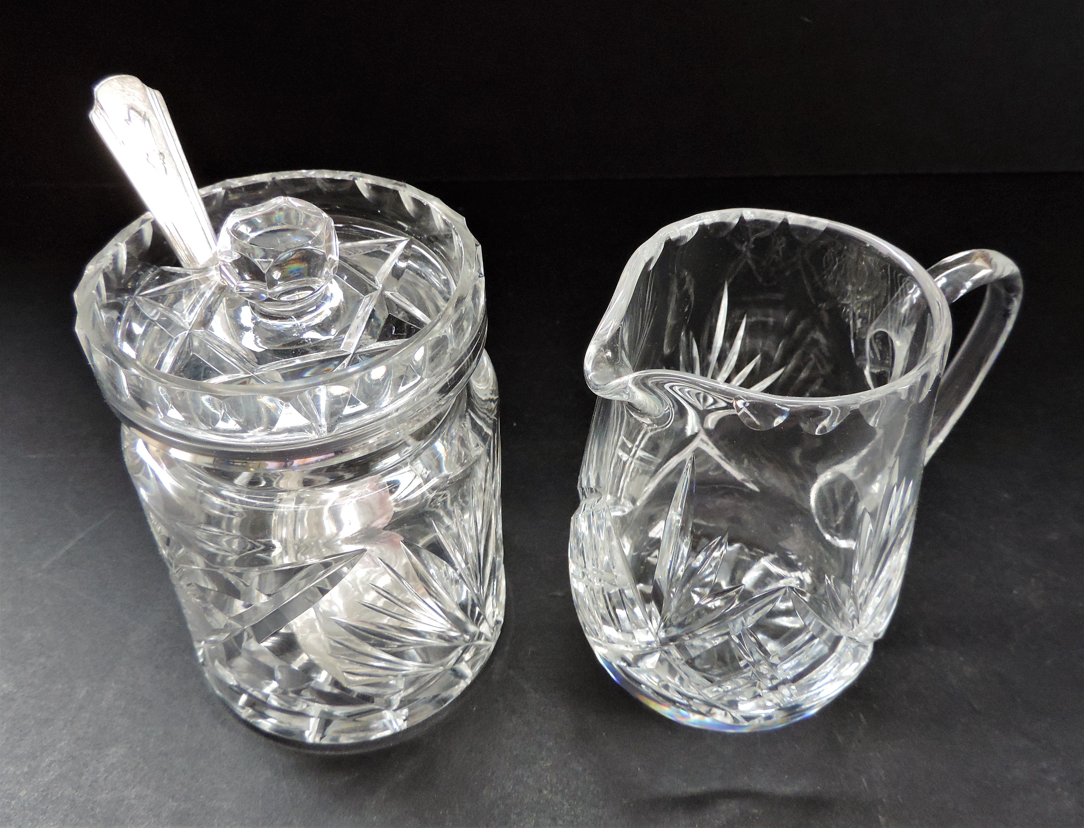 Royal Brierley Crystal Creamer and Preserve Pot - Image 3 of 4