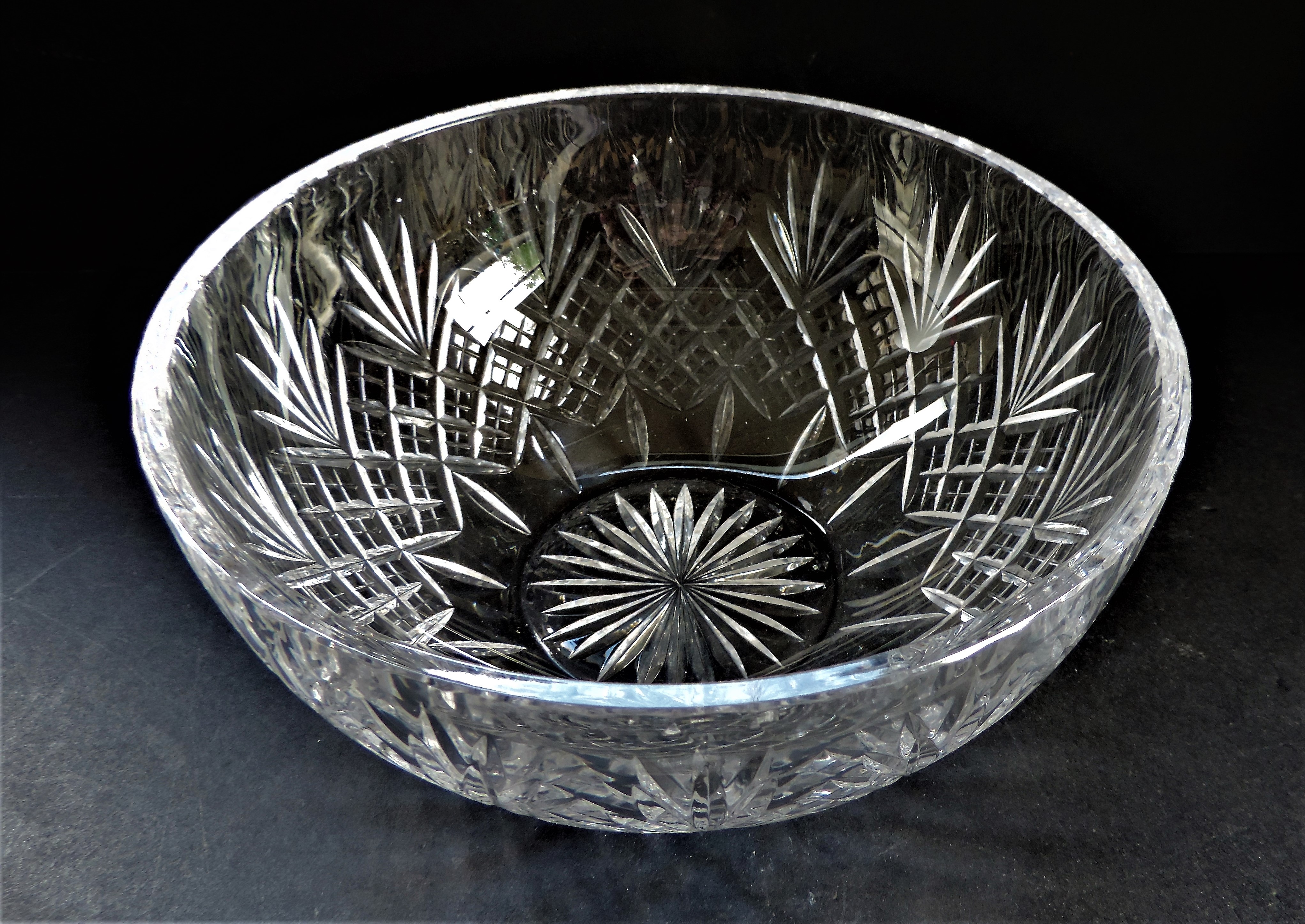 Vintage Cut Crystal Bowl 24cm Wide