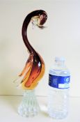 Large Murano Sommerso Art Glass Duck Sculpture 33cm Tall