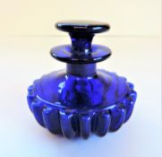 Antique Bristol Blue Glass Perfume Bottle