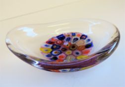 Archimede Seguso Murano Millefiori Glass Bowl