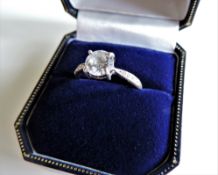 Sterling Silver 2.25 carat Solitaire Ring New with Gift Pouch