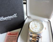 Gents Ingersoll Heritage Gold Plated & Stainless Steel Watch New Unworn with Box