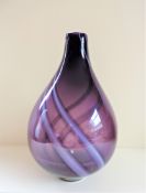 Large Purple Art Glass Vase 26cm High