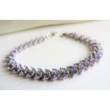 Sterling Silver 18Ct Tanzanite Bracelet New with Gift Box