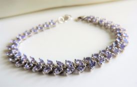 Sterling Silver 18Ct Tanzanite Bracelet New with Gift Box