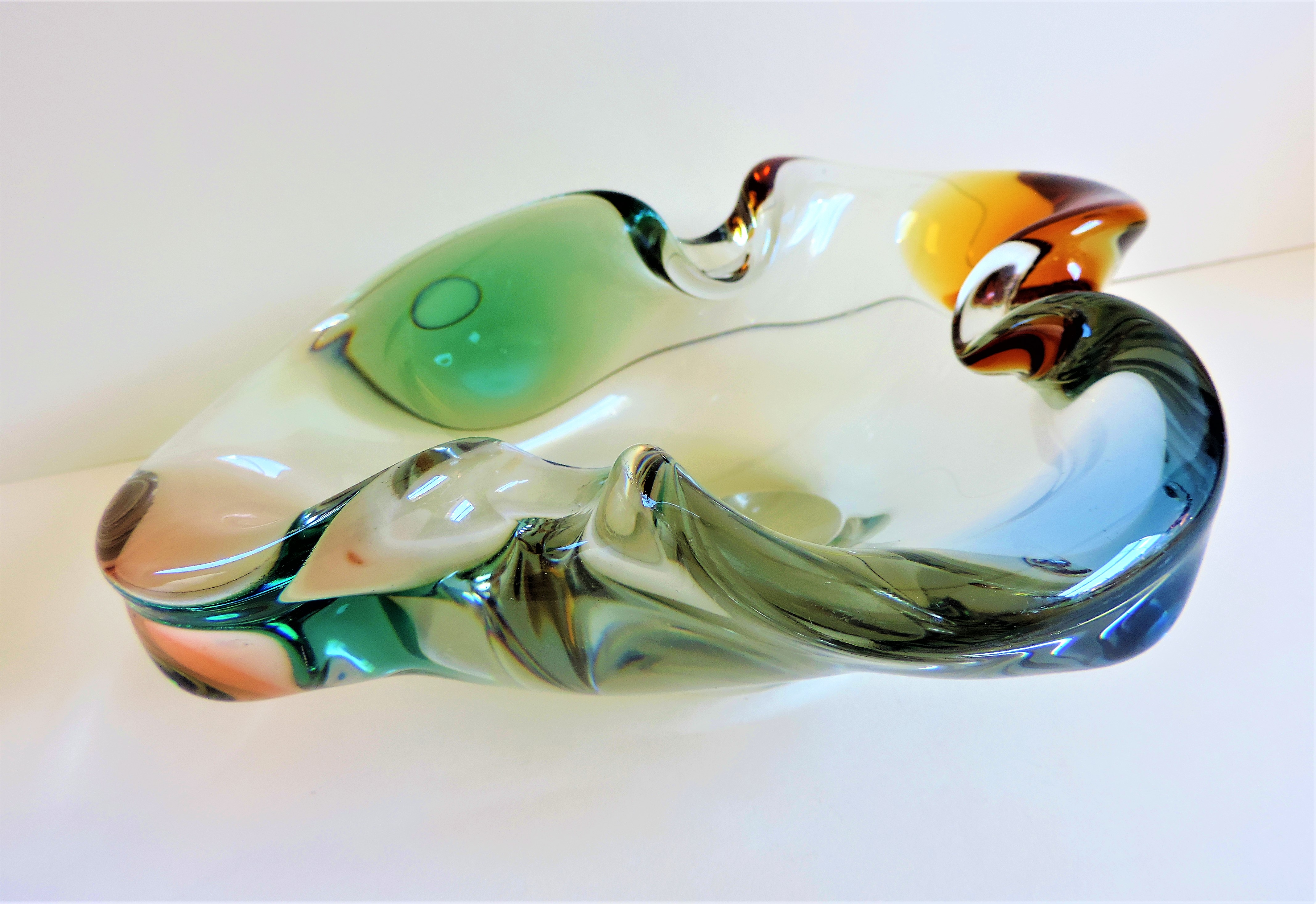 Frantisek Zemek Art Glass Bowl for Mstisov Glassworks