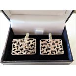 Vintage Sterling Silver Gents Cufflinks with Gift Box