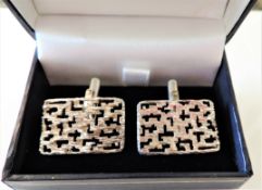 Vintage Sterling Silver Gents Cufflinks with Gift Box