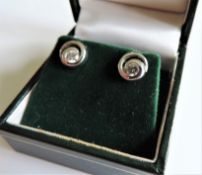 Sterling Silver White Sapphire Stud Earrings with Gift Pouch