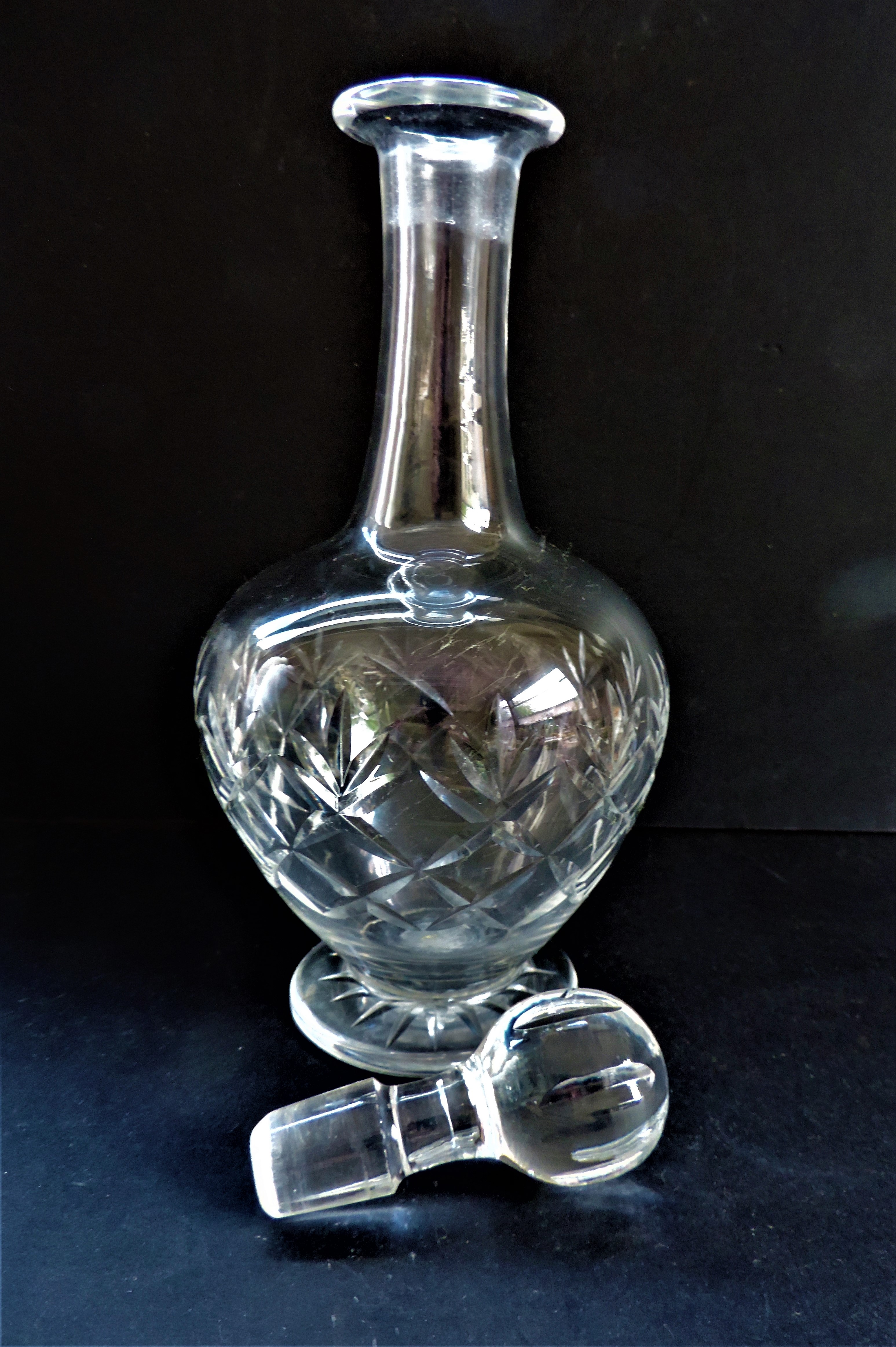 Antique Edwardian Cut Glass Decanter c.1910