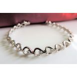 Sterling Silver 3.9ct White Sapphire Tennis Bracelet New with Gift Box