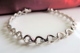 Sterling Silver 3.9ct White Sapphire Tennis Bracelet New with Gift Box