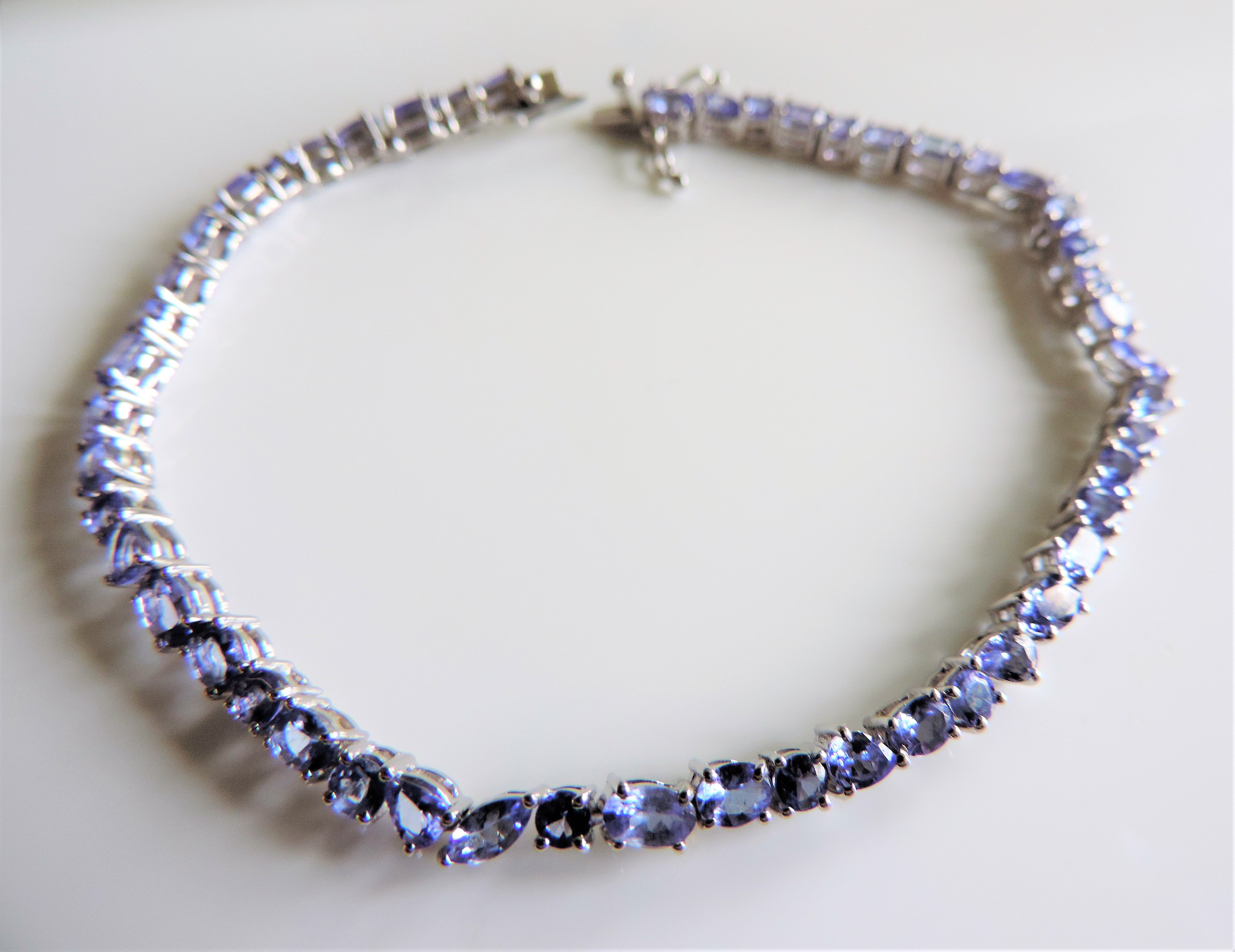 Sterling Silver 11Ct Multi Shaped Tanzanite Gemstone Bracelet New with Gift Box - Image 2 of 5