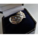 Gold on Sterling Silver White Zircon Ring New with Gift Pouch