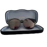 Gucci Sunglasses GG0064SK 001 55 Frame Black Round Lens Grey 55-20-135