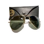 Lost Ray Ban Aviator Sunglasses with case on our private jet charter.