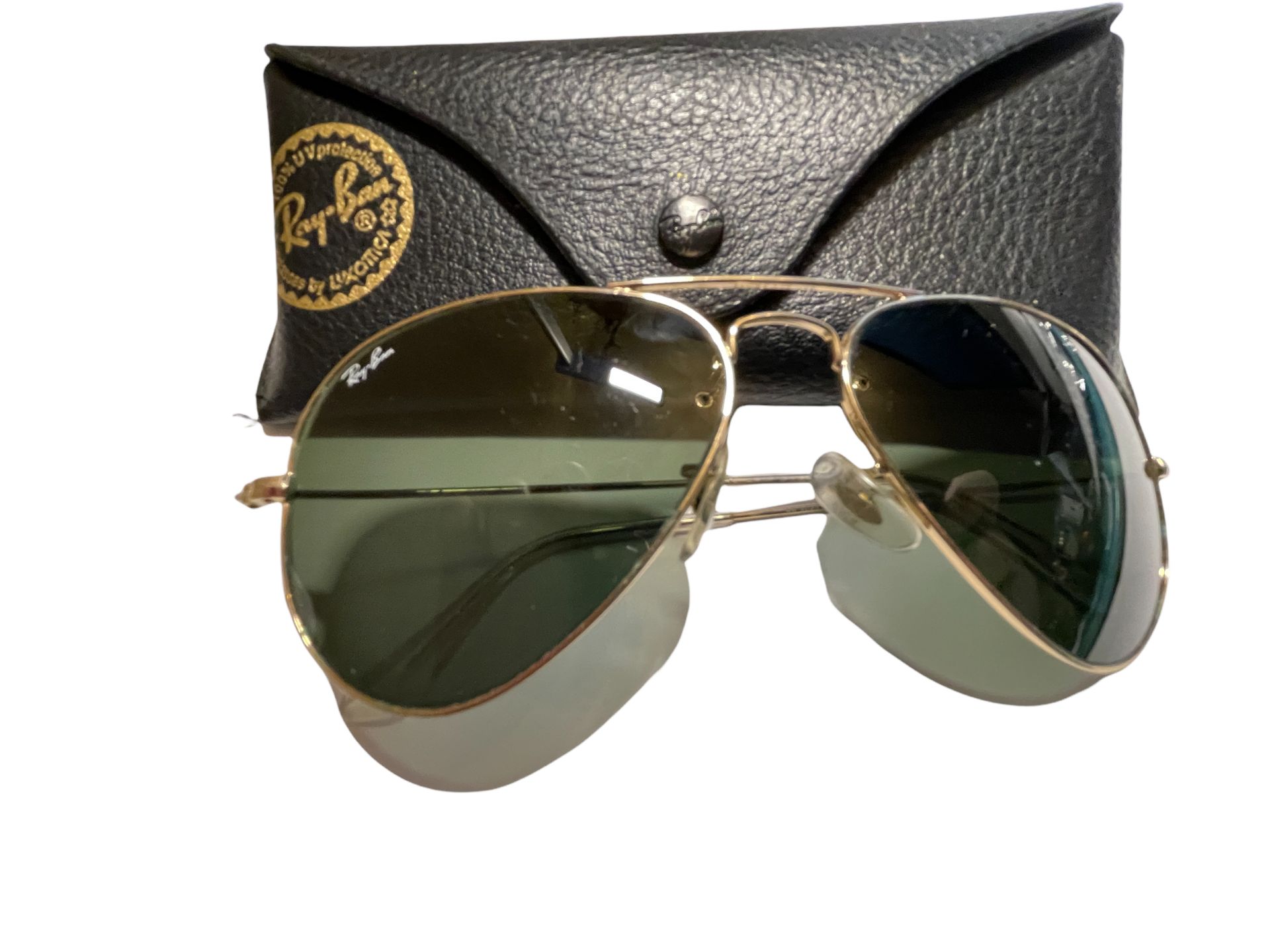 Lost Ray Ban Aviator Sunglasses with case on our private jet charter.