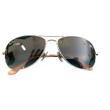 Lost property Vintage Inspired Ray-Ban Gold Tone Aviator Style Sunglasses with Original Case