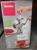 Metaltex Meat Grinder, Aluminium, Silber, 10 x 14 x 26.5 cm. RRP £21.99 - Grade U