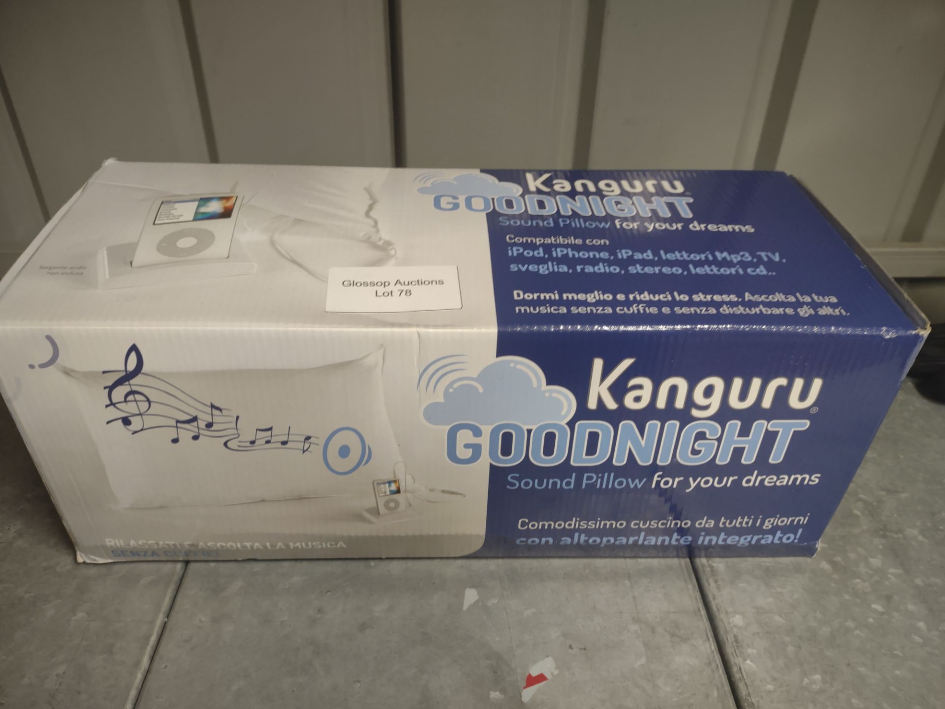 Kanguru Goodnight, soft and comfortable everyday pillow with built-in speaker. RRP £29.99 - Grade U