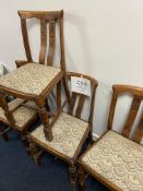 4 oak frames 1930/40 vintage chairs padded seats