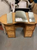 Kidney shape dressing table and mirror a/f