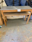 Slate top console table 32”ht x 44” wd