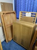 Cot frame, table, cupboard a/f