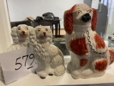 Pair and individual Staffordshire dogs 19th Century
