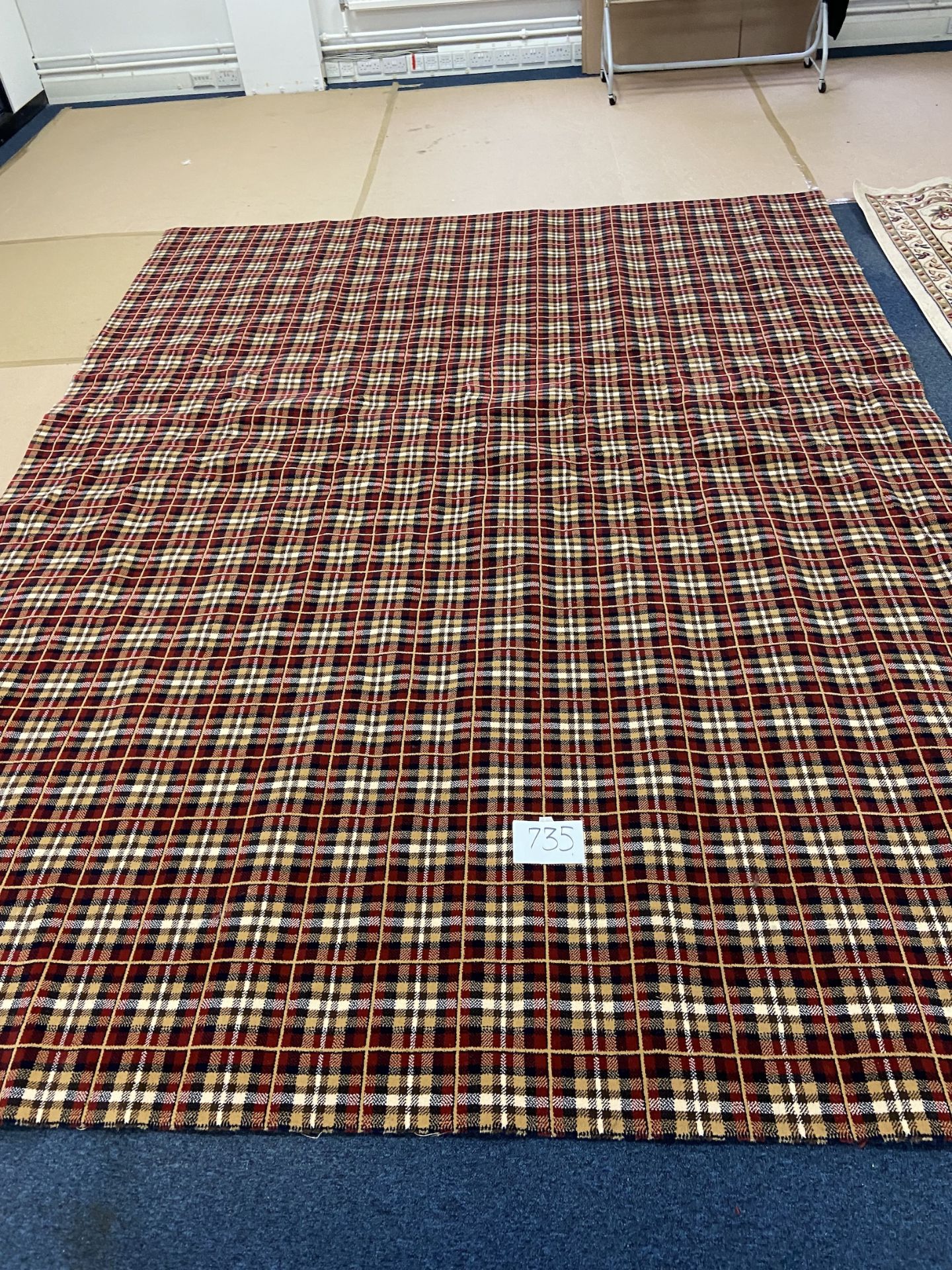 Tartan rug reds and beige 123x159” af