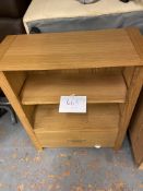 Open front bookcase with drawers 33” ht x 32” square