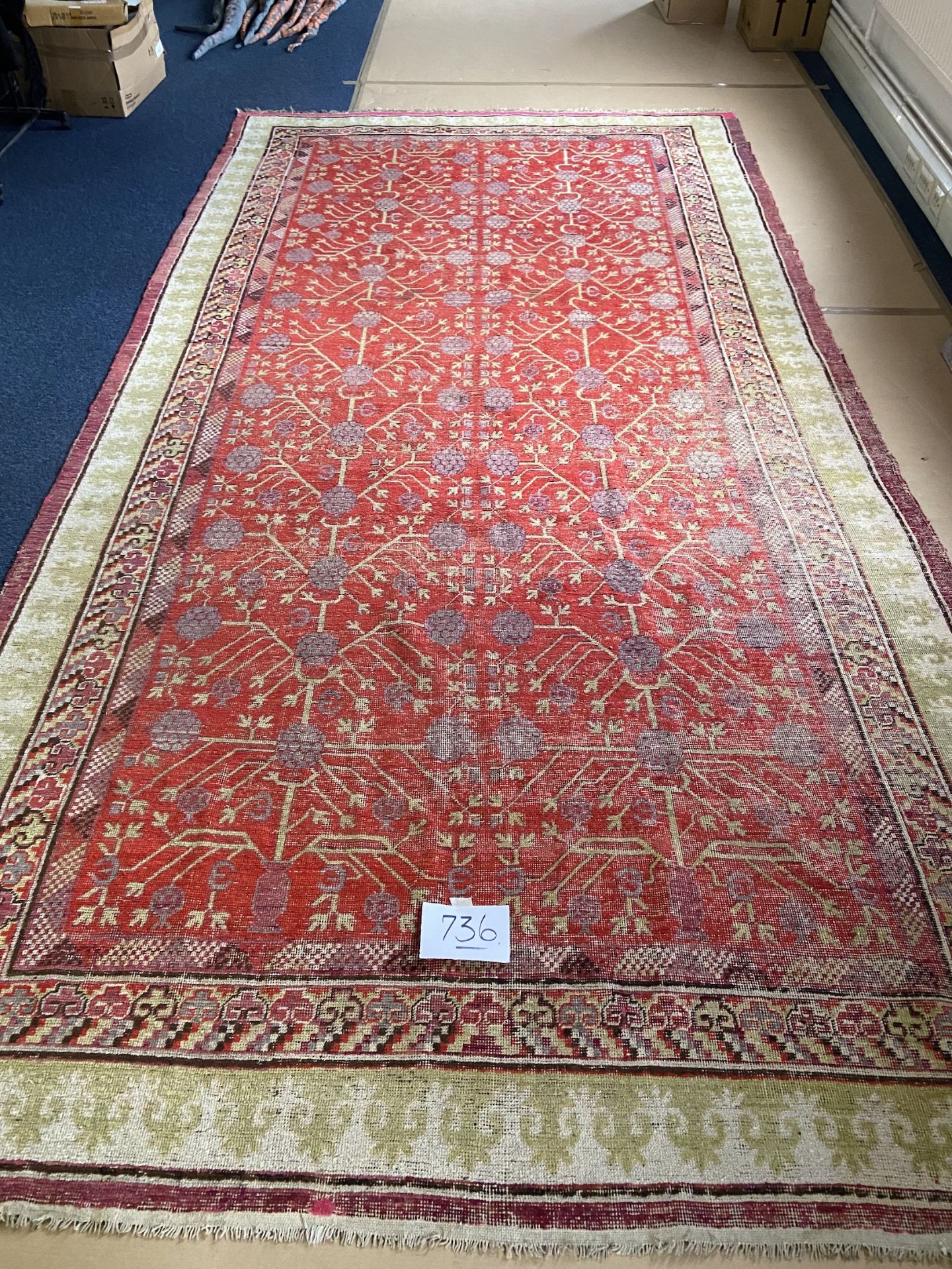 Persian rug reds, purples and green 88x171” af