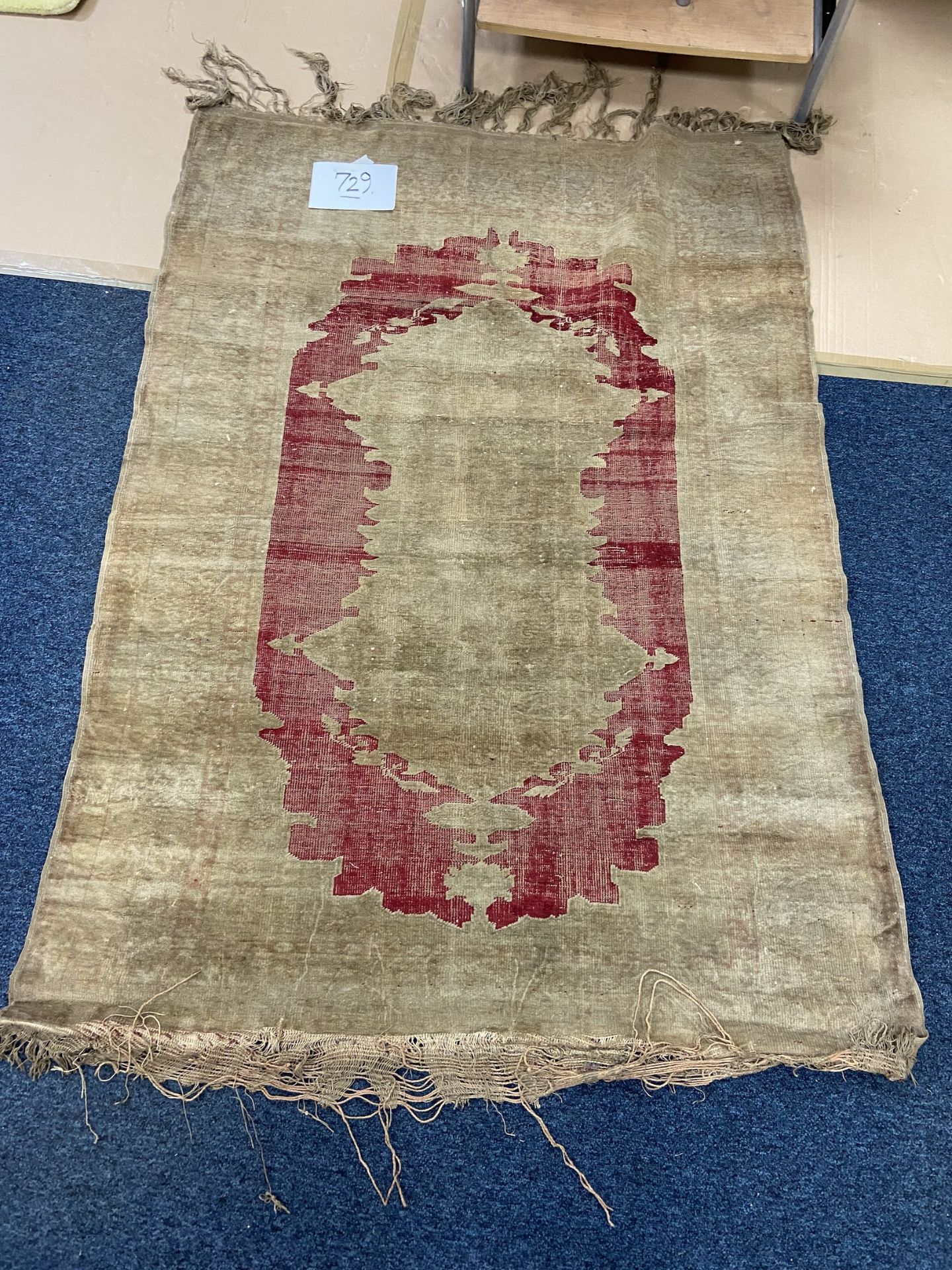 Antique Eastern rug reds and beige 45x62” af
