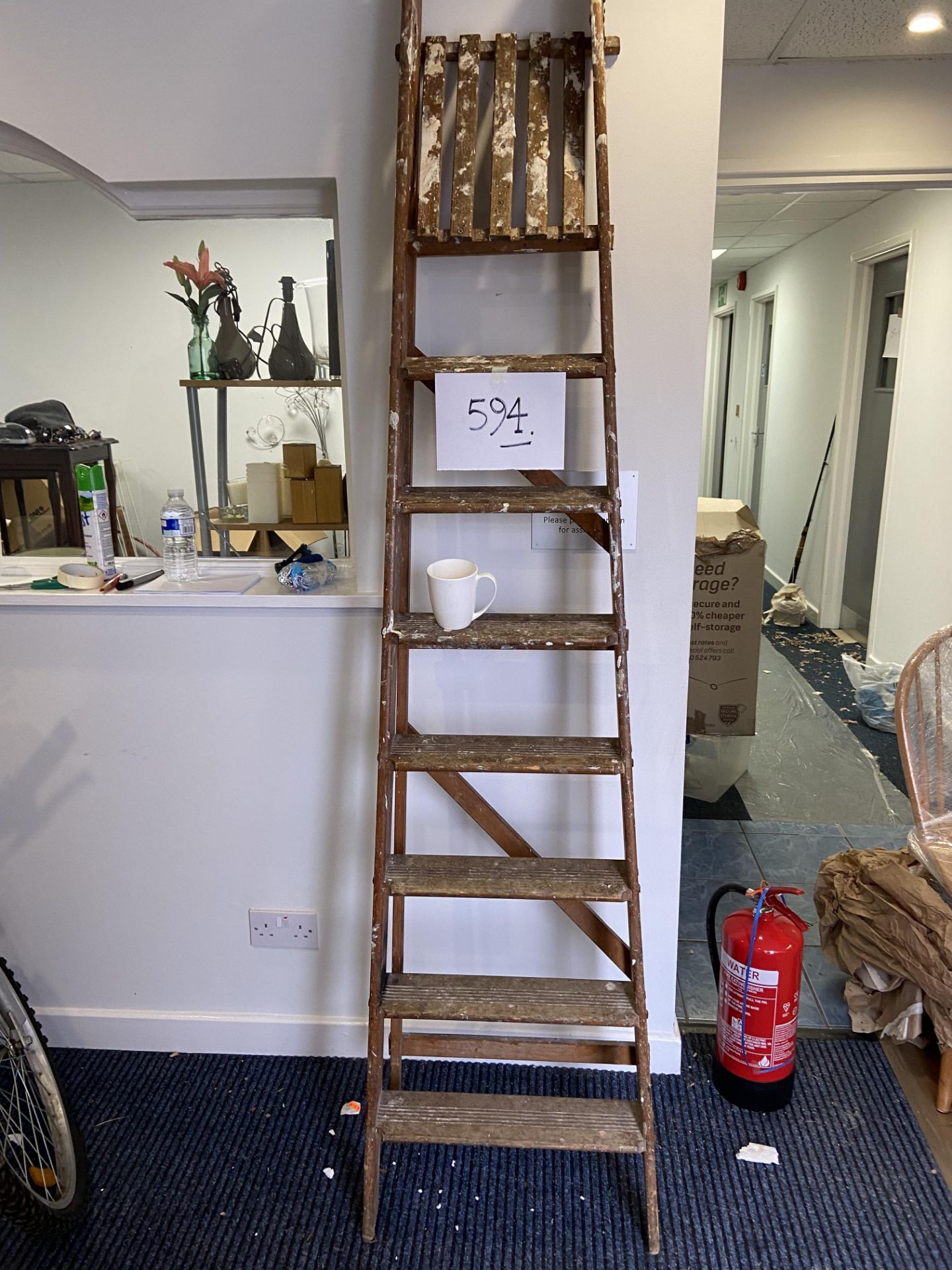 Vintage step ladder, wooden