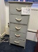 5 drawer grey painted wooden unit