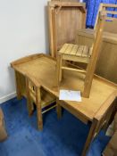 Pine desk and 2 chairs