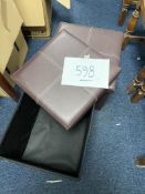 2 brown leather effect storage boxes