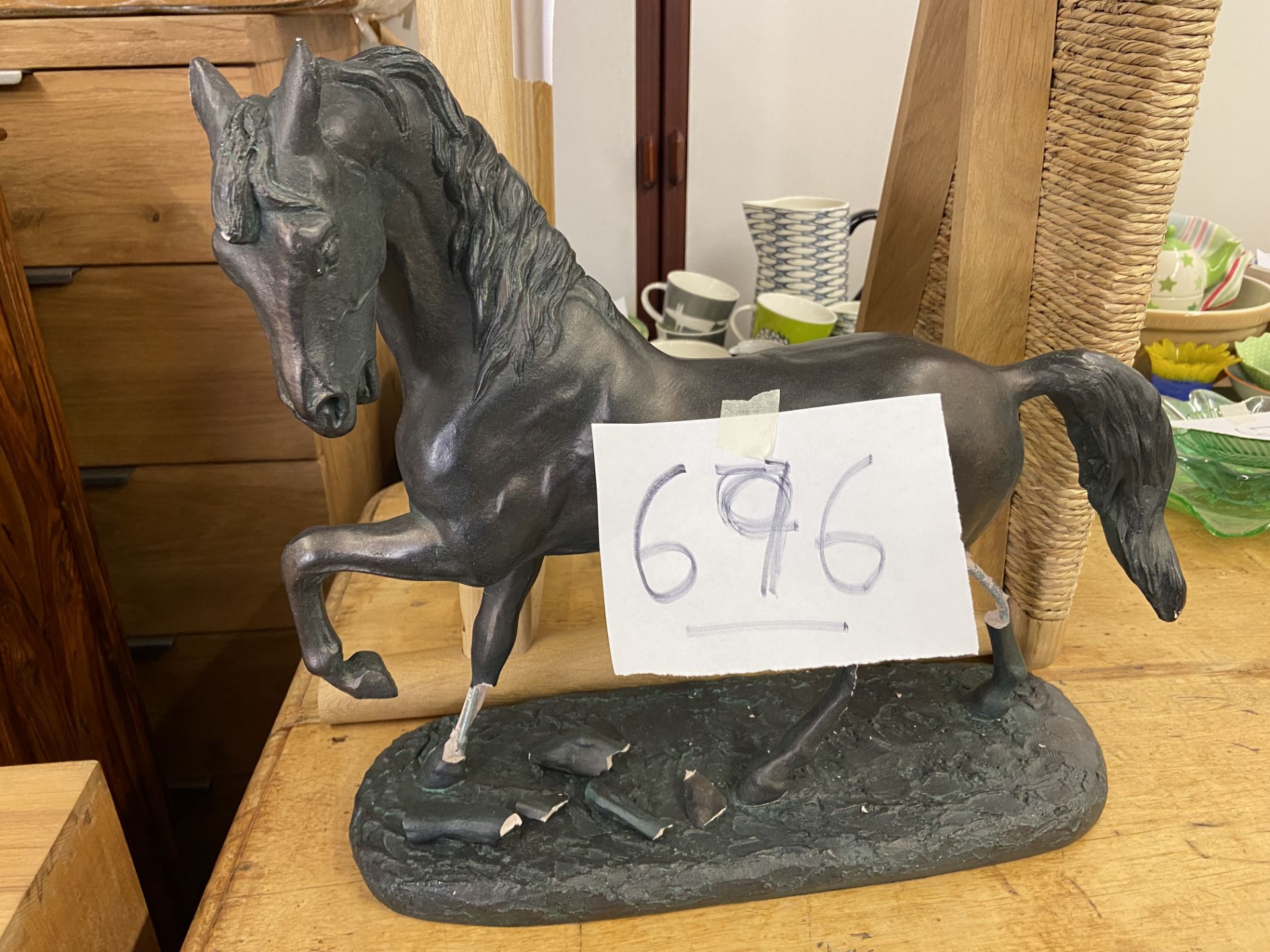 Plaster Black Beaurty horse a/f 16”