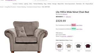 Lila Velvet armchair Taupe by Mercer41 RRP £629.99